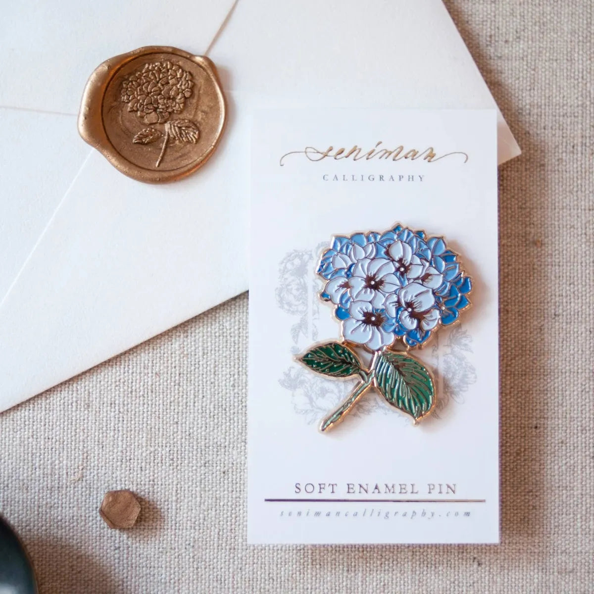 Hydrangea Gold Soft Enamel Pin