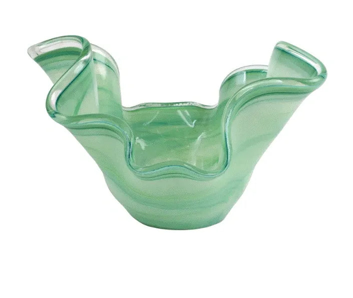 ONDA GLASS GREEN MEDIUM BOWL
