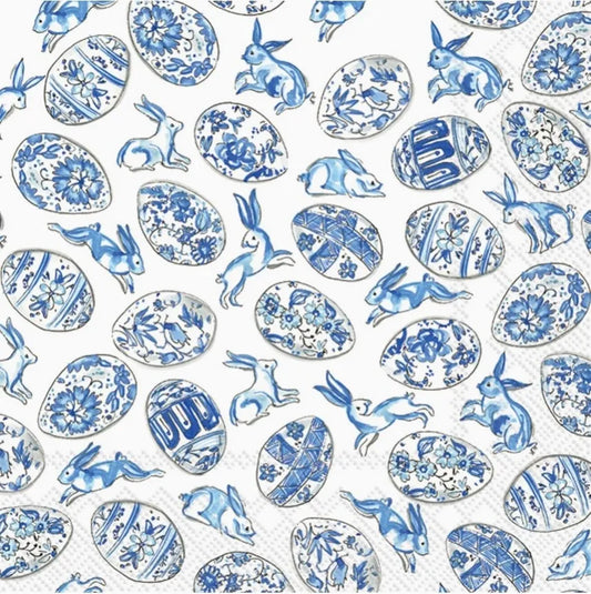 Blue and White Easter Eggs Napkins 20ct