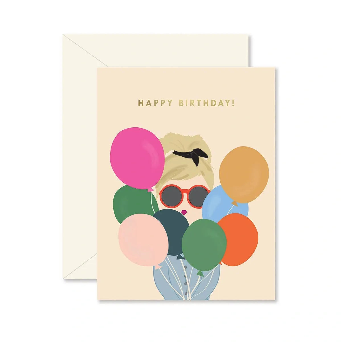 Balloon Lady Birthday Greeting Card